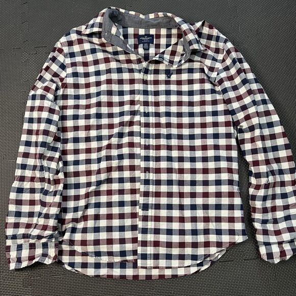 Medium Mens American Eagle Plaid Button Up Dress Shirt - Picture 1 of 4